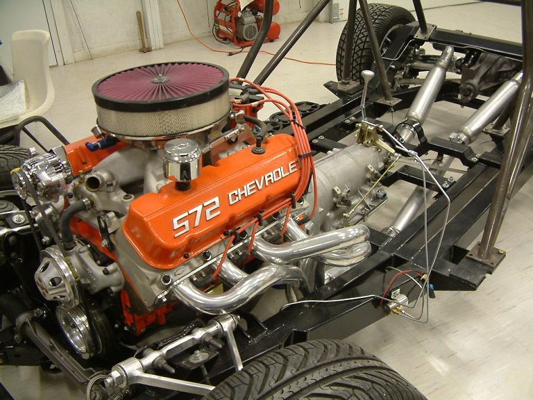 1959 big block engine swap, corvette exhaust Grumpys Performance Garage